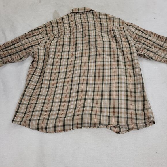 Woolrich Shirt Mens Size Large Beige Flannel Gorpcore Hiking Grunge Job Y2k Gorp - Picture 10 of 16